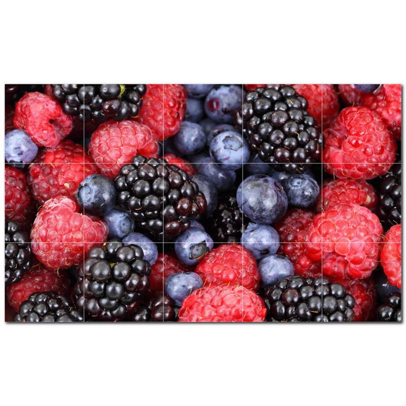 Panneau mural décoratif en céramique 12 po x 12 po Fruit Photo