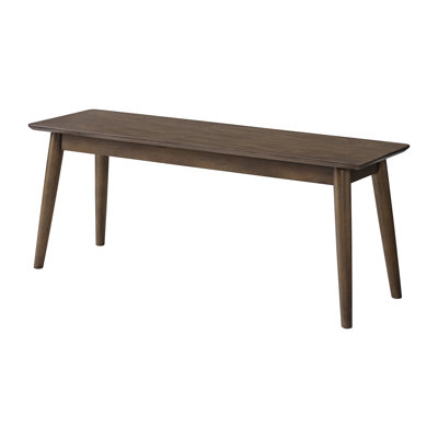 Calais 46 Inch Solid Wood Dining Bench - Midcentury Modern Entryway Bench with Minimalist Design - Furniture for Entryway, Dining Room, Kitchen, or Bedroom (Walnut Finish)