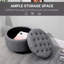 Round Linen-Touch Fabric Upholstered Storage Footstool Ottoman, Button Tufted With Removable Lid