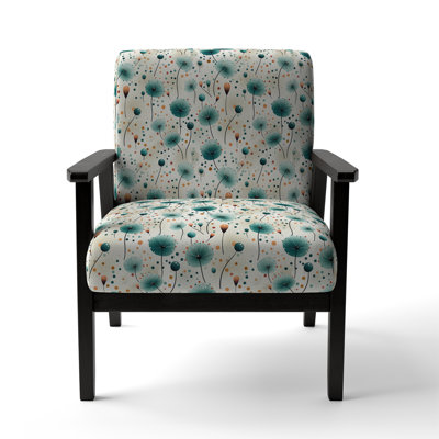 Dreams Polka Dots Pattern - Velvet Upholstered Modern Arm Chair, Polka Dots Accent Chair