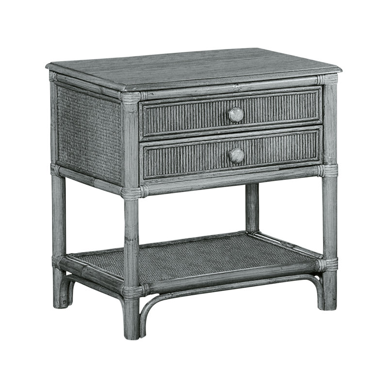 Table de chevet 2 tiroirs Summer Retreat, Nickel