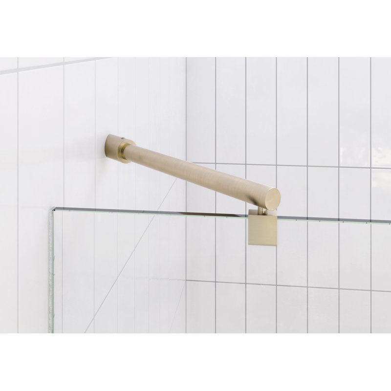 Stellar 78.5 in. W x 78 in. H Fully Frameless 3 Panel Inline Glass Hinged Shower Enclosure, Brushed Bronze