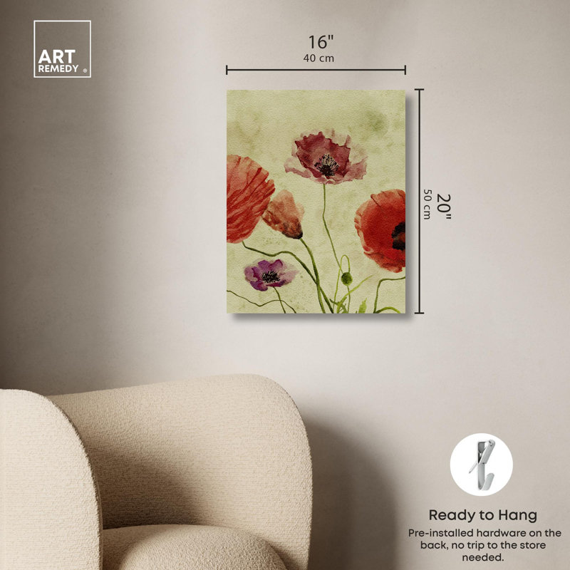 Vintage Floral Canvas Wall Art in 20" x 16"