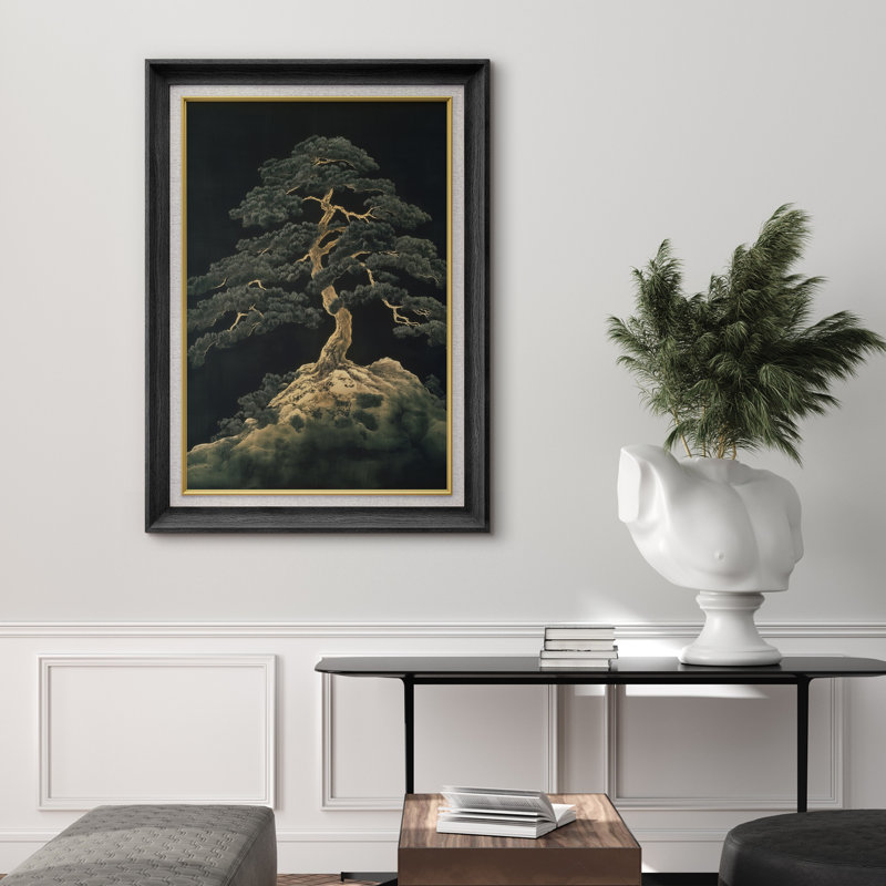 Pin sur rocher, art mural encadré, H 36 po x l 26 po x P 1,5 po, Cadre noir de qualité supérieure