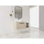 Meuble-lavabo moderne 42 po avec lavabo d'art en céramique, dalle de pierre plate et petites tablettes de rangement, porte à fermeture douce