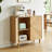 Medieval-modern style wooden sideboard, 39.4 inches, with two doors and two shelves; a versatile display cabinet suitable for dining rooms, entryways, and kitchens; wood finish-447509679