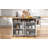 55.5" Fluted Kitchen Island With 2 Drop Leaf, Kitchen Storage Cart With Power Outlet, 4 Doors, Spice Rack, Rolling Island Table With Wood-Grain Top, Curved Edge For Kitchen, Dining Room,White-1755663191