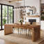 Wood Top Dining Table with Wood Base