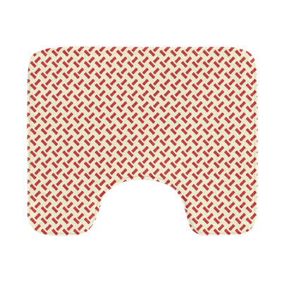 Abstract Toilet Mat U-Shape Bathroom Rug 20" Red Cream