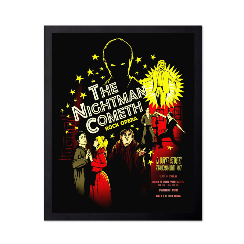Nightman Cometh, Cadre noir, Affiche, H 11 po x l 14 po