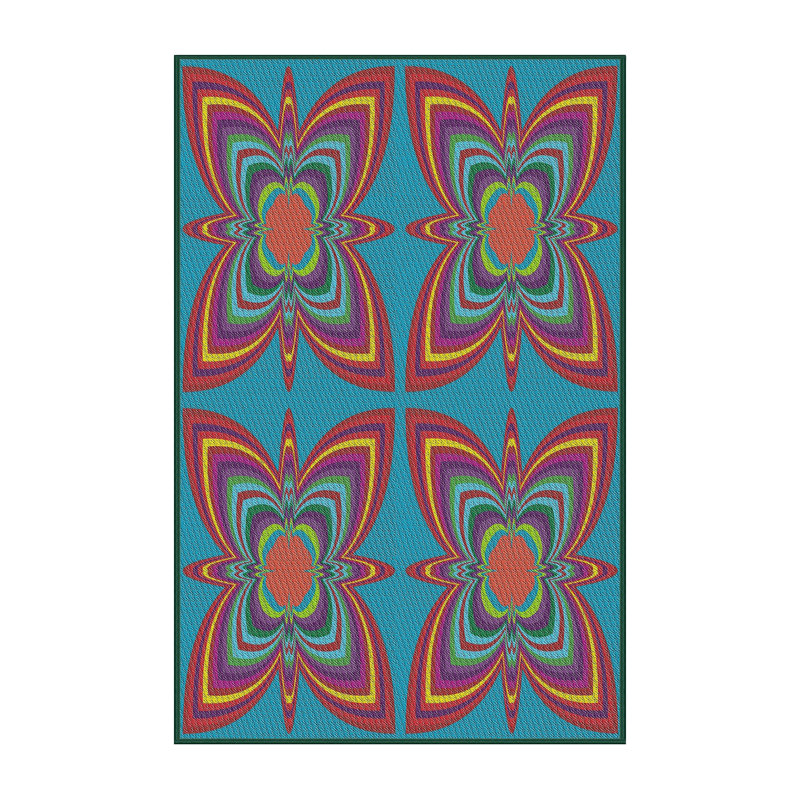 Tapis bleu, Rectangle 5 pi x 7 pi