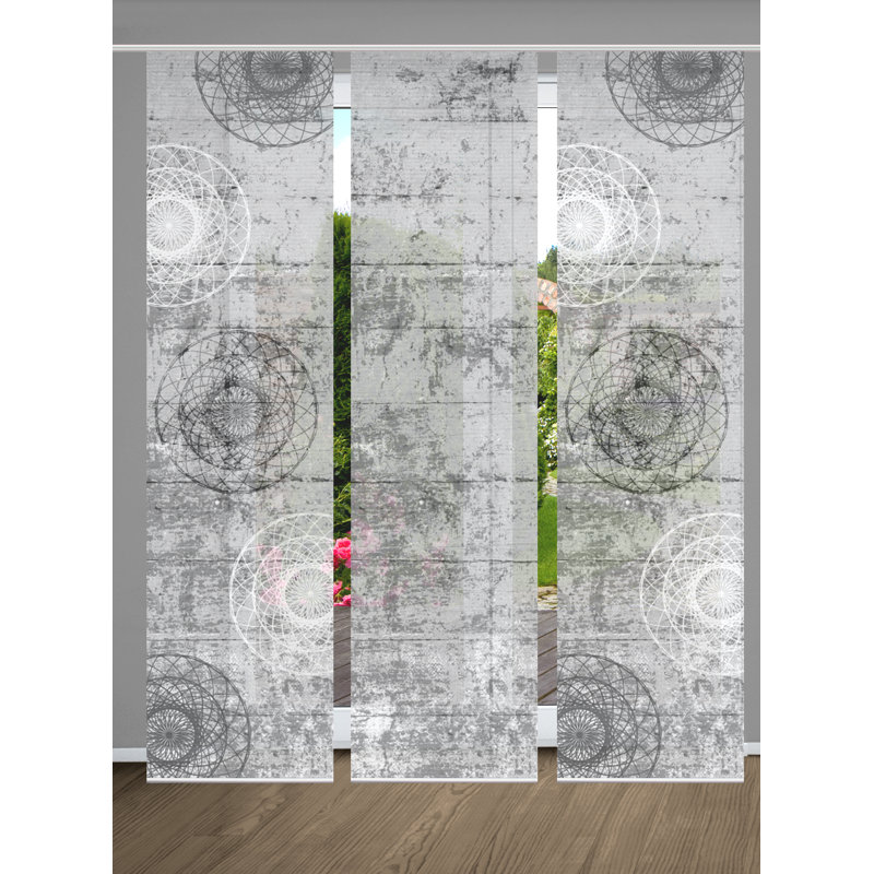 Semi Sheer Sliding Panel, in Grey