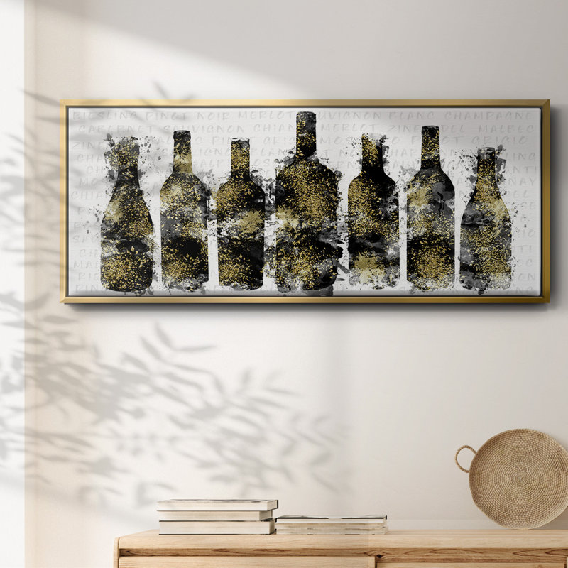 Wine Selection- Framed Canvas, 12" H x 30" W