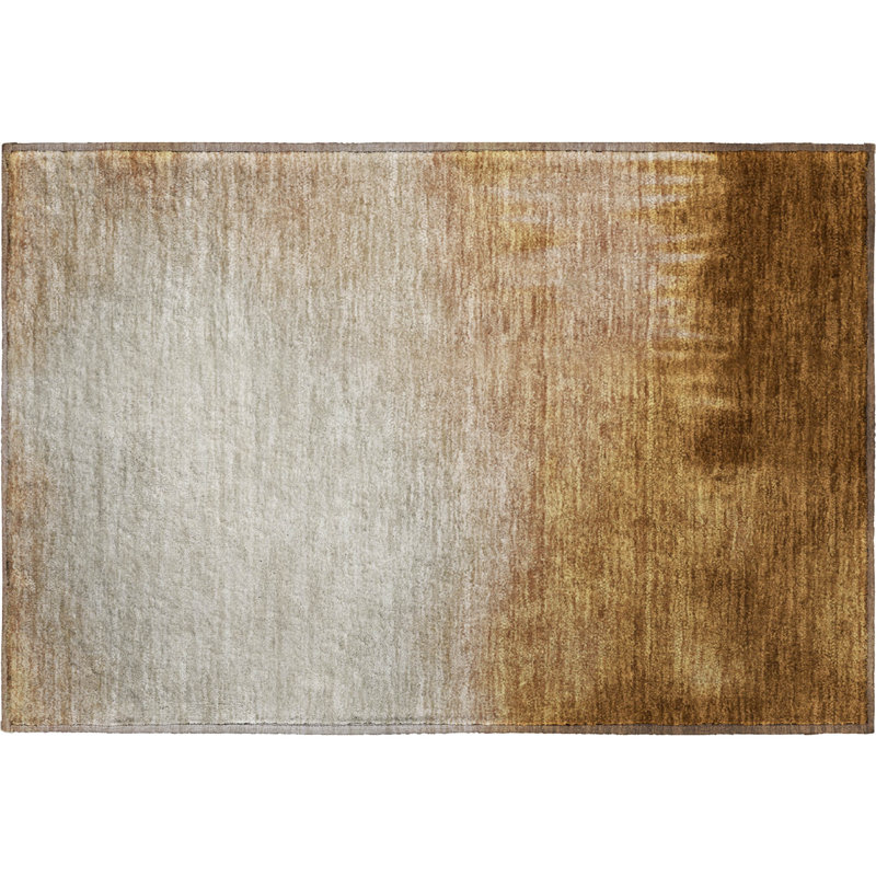 Premium Machine Washable Mayfield AMF2420 Ombre Rug, 2'6" x 3'10", Copper