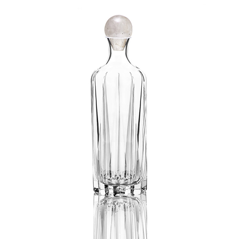 Elegant Smoke Agate and Crystal Liquor Decanter