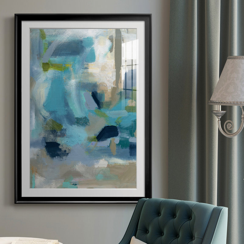 Circle the Beachfront - Peinture encadrée, H 26,5 po x l 36,5 po x P 1,5 po, Noir