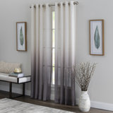 Celestino Polyester / Linen Light-Filtering Ombre Patterned Curtain Panel with Grommet Top 