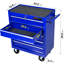 Chariot à outils d'atelier 5 tiroirs avec glissières à roulement et serrure, verrou d'armoire à tiroir bleu 4 roues pour le garage, lueur-963457832