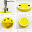 Ensemble d'accessoires de salle de bain en céramique jaune 4 pièces avec porte-brosse à dents, distributeur de lotion, savon, tasse