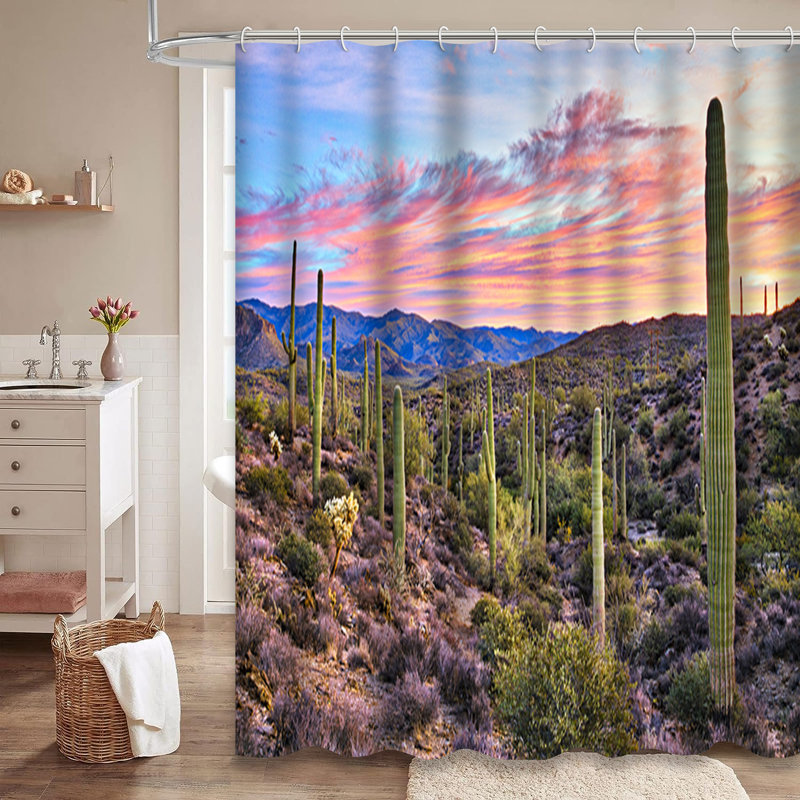 Rideau de douche Arizona Desert Cactus Sunrise Canyon, L 72 po x l 72 po