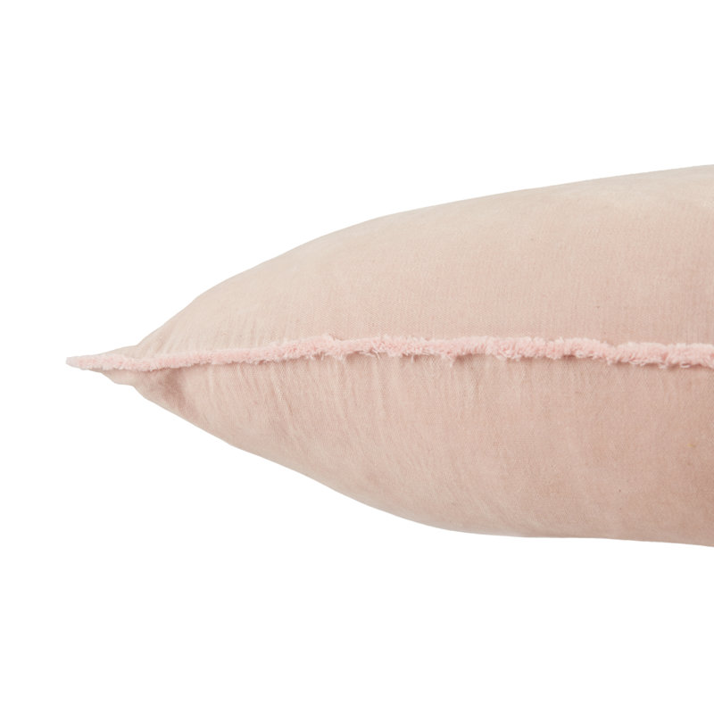 Housse et insert de coussin carré en coton Kam, Pillow Cover Only - No Insert, Rose clair