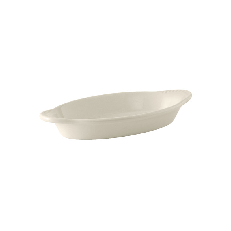 Ovale en céramique 0,38 po Tuxton, Blanc, 1.38" H x 4.88" W x 9.88" L