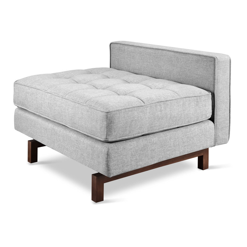 Jane 2 Lounge Chair, Bayview Silver Performance Twill, Walnut