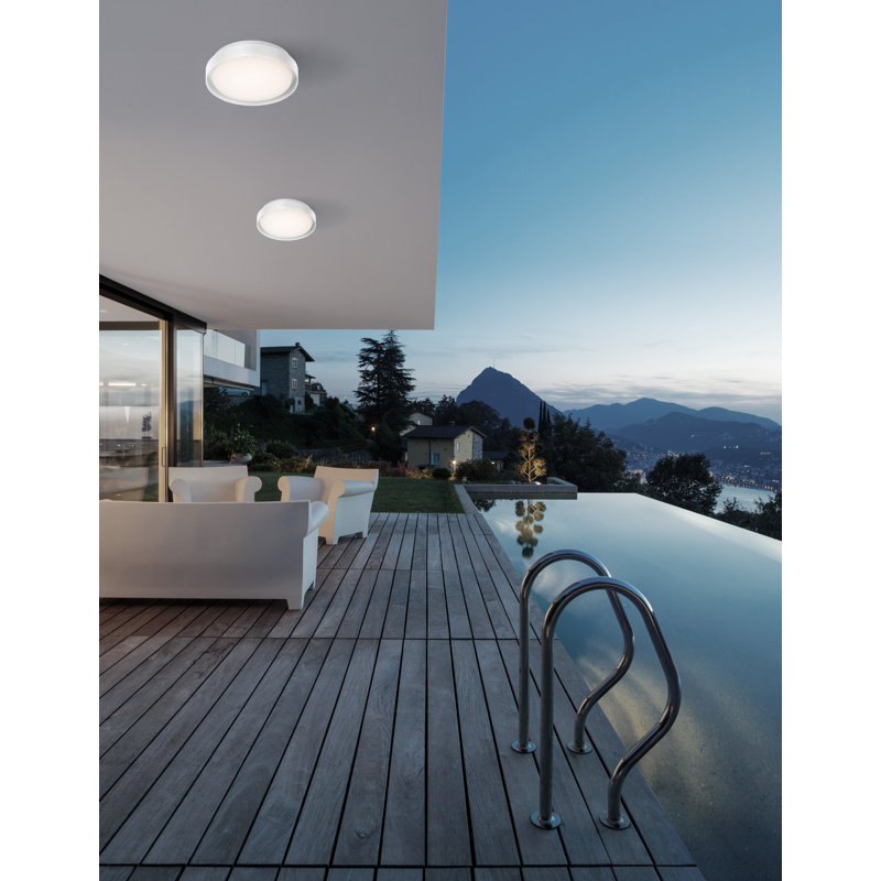 Haversham LED Outdoor Flush Mount, White
