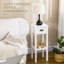 Table d'appoint à 2 niveaux avec tiroir, table de bout étroite avec tablette inférieure, pour le salon ou la chambre à coucher, blanc-170468020