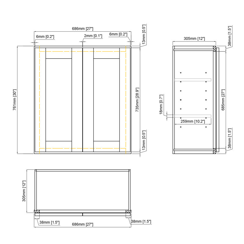 Armoire de cuisine en bois massif prête à assembler, H 21 po x l 30 po x P 12 po, Vert sauge