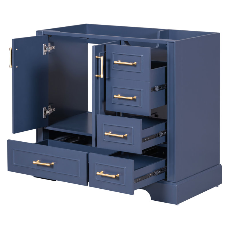 Base de meuble-lavabo simple 17,8 po seulement, Bleu marine