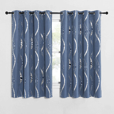 Stone Blue Blackout Curtains for Bedroom Living Room, Thermal Insulated Grommet Room Darkening Pattern Drapes for Boys Kids Mans Home Decoration, 2 Panels
