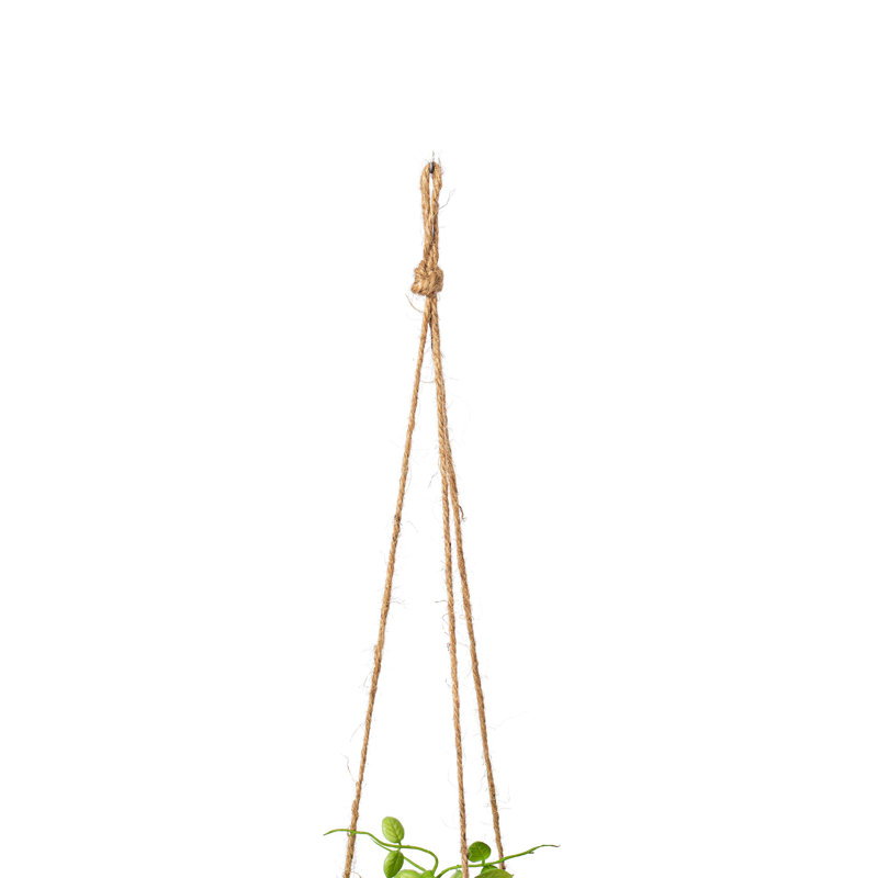 Mini lierre vert artificiel 29 po en pot suspendu.