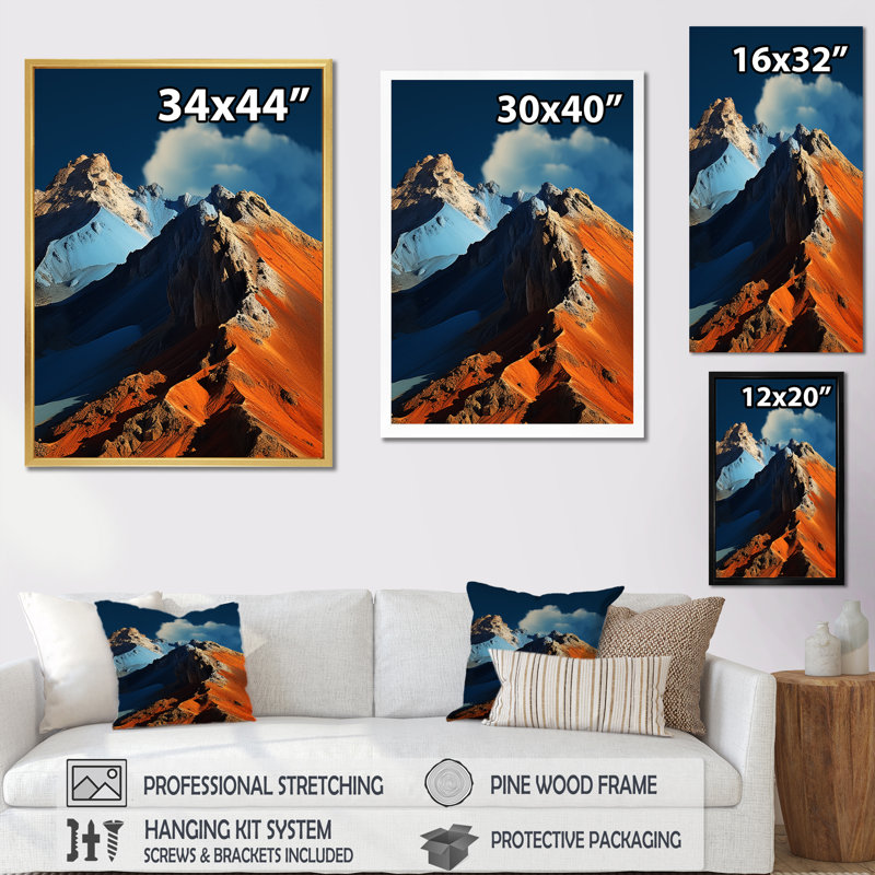 «Volcano Volcanic Reverie I», reproduction sur toile, Cadre flottant noir, H 32 po x l 24 po x P 1 po