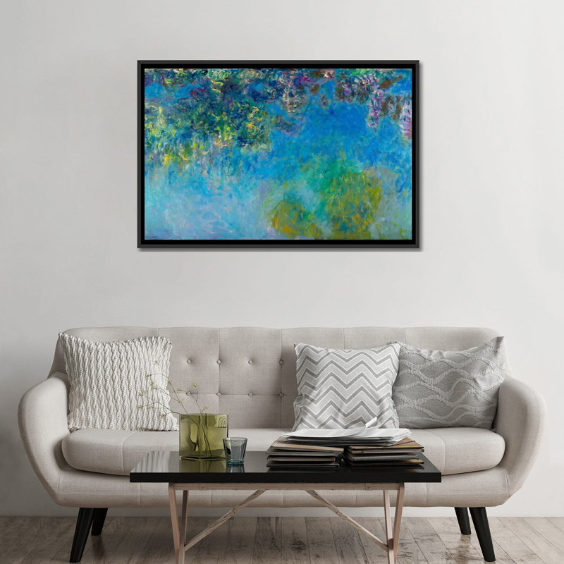 «Wisteria», reproduction sur toile, Toile avec cadre noir, Pas de tapis, H 18 po x l 26 po x P 1,5 po