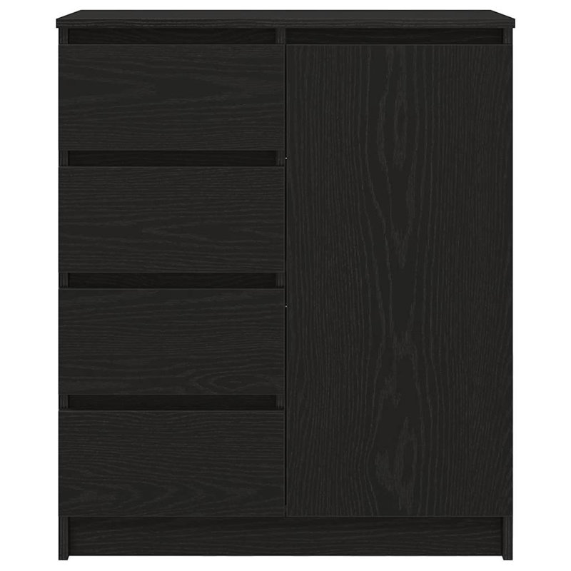 Sideboard With Drawers 71X35x84 Cm Engineered Wood, Black Oak