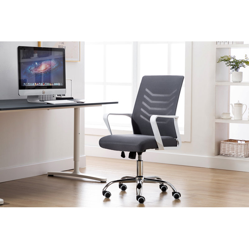 Fauteuil de conférence en filet Accrington, Gris, Blanc