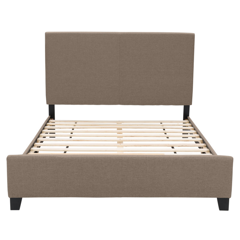 Upholstered Slat Bed, Twin, Clay
