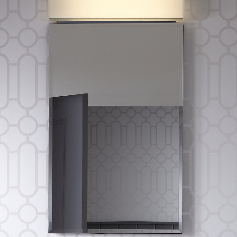 PL Series Recessed or Surface Mount Frameless 1 Door Medicine Cabinet with 3 Adjustable Shelves, 30" x 19.25" x 3.75"