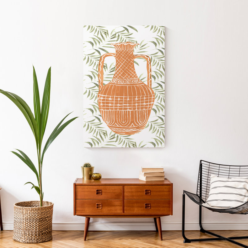 Motif de poterie à motifs sur toile, Toile tendue, H 36 po x l 24 po x P 1,25 po