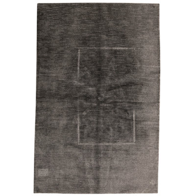 Tapis gris anthracite noué à la main de haute qualité