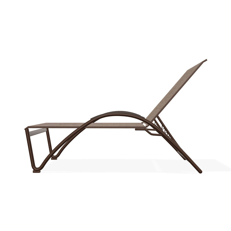 Chaise longue empilable Helios Contract Sling, Fenouil Augustine Sunbrella®, Kona