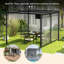 3 X 2.8m Metal Pergola With Retractable 180gsm Pu Coated Polyester Canopy, Drainage Grommet Holes, 16 Ground Stakes, Outdoor Garden Patio Shelter, Grey