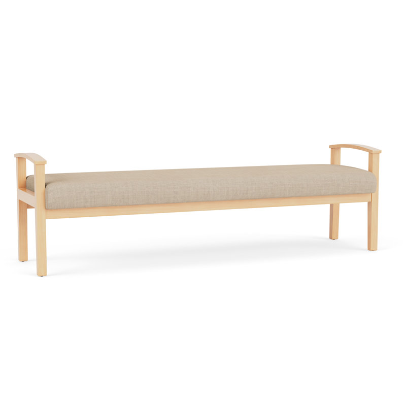 Banc en bois massif Amherst, Naturel, Chambray calcaire