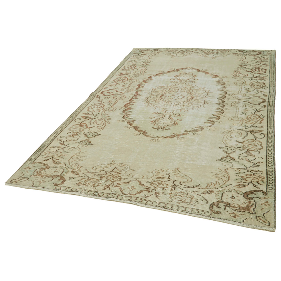 Vintage Beige Vintage Wool Handmade Area Rug