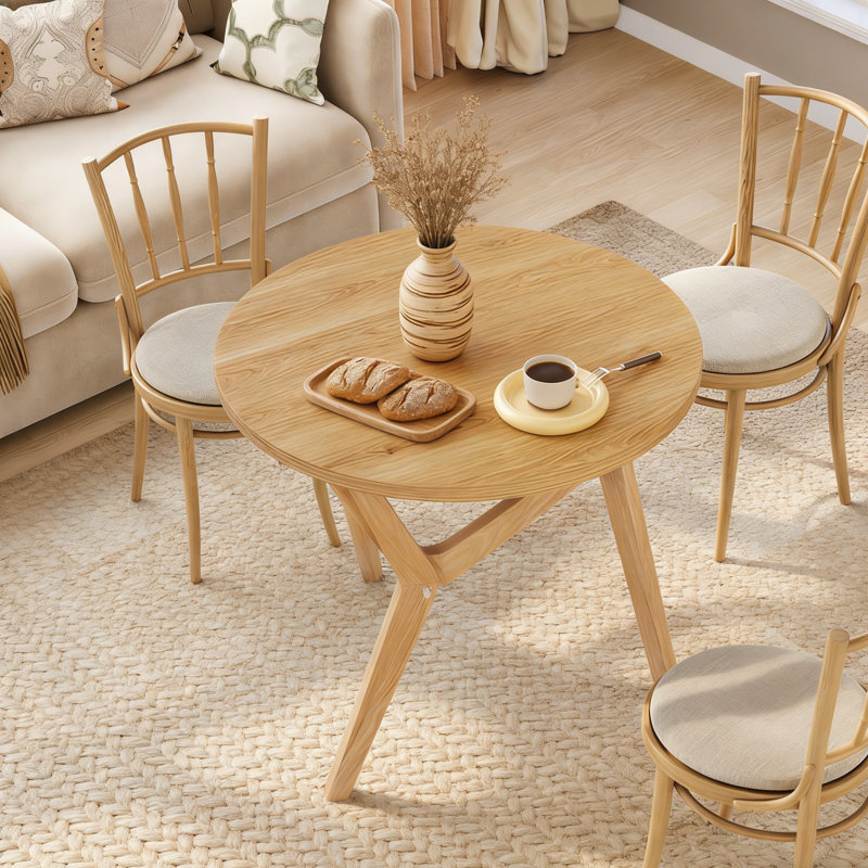 Table basse ronde 2-en-1 avec hauteur réglable