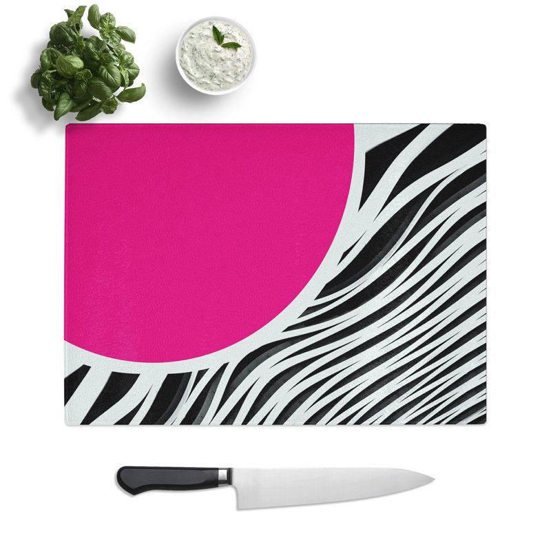Abstract Zebra Lines No.1 Chopping Board, 0.4cm H x 20cm W x 28.5cm L