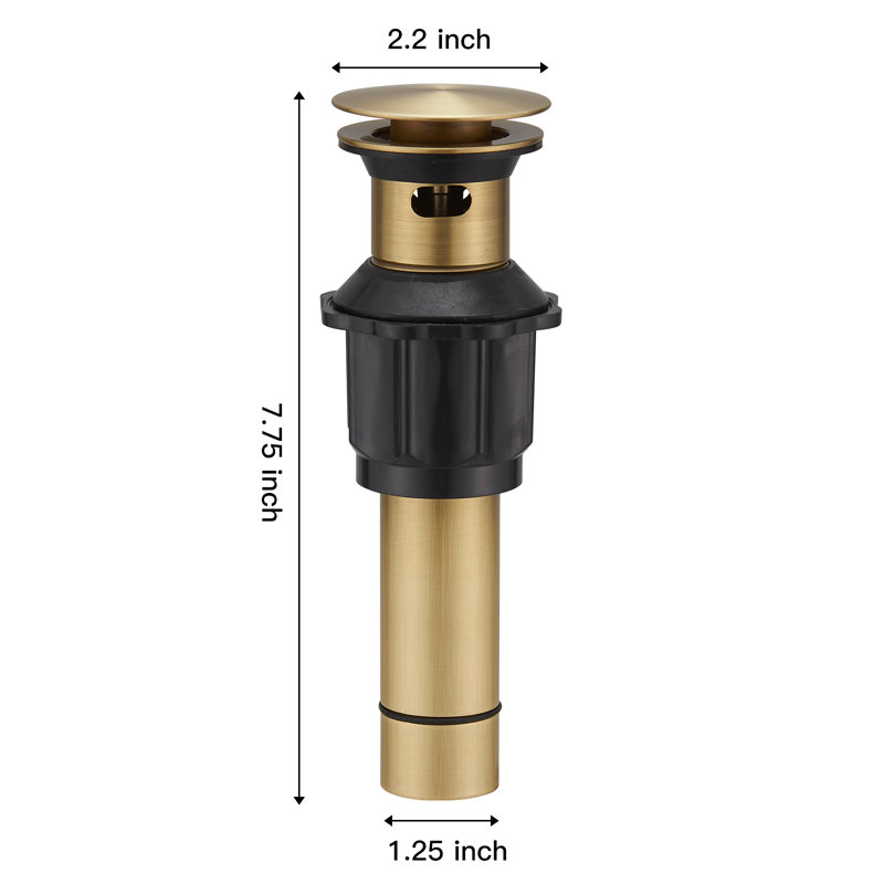 Verve Single Hole Single Handle Bathroom Vessel Sink Faucet With 360° Swivel Spout and Pop-Up Drain, Antique Brass