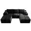 Canapé modulaire en U 98 po, canapé en velours côtelé, noir-1701880925