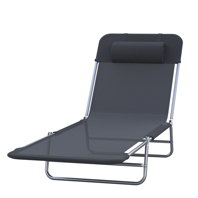 182cm Long Reclining Single Chaise with Cushions, Black